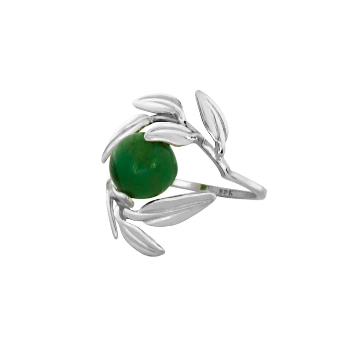 GREEN OLIVE LEAVES RING