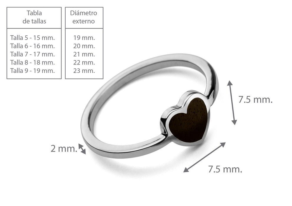 ANILLO AMORCITO CORAZÓN MADERA