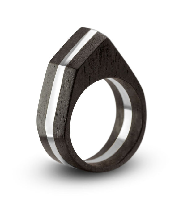 Anillo homenaje a CookFox Architects. Plata .925 y madera cueramo